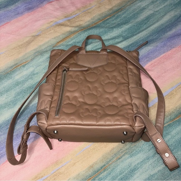 Freshly Picked X Disney Tan Faux Leather Oh My Minnie Mouse Embossed Backpack - Picture 7 of 13